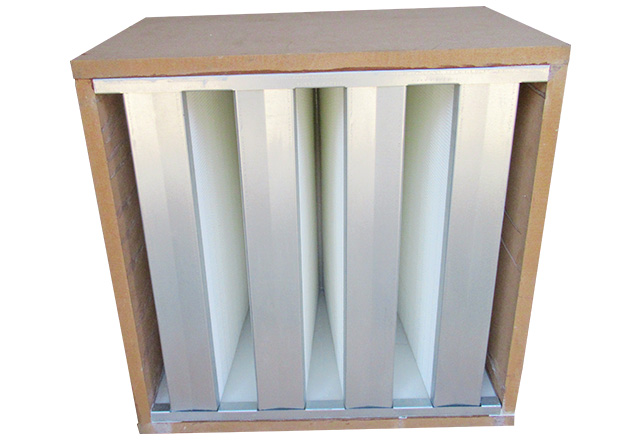 Large air flow V type high efficiency filter